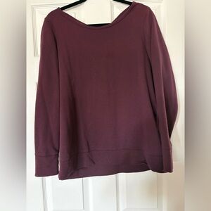 Old Navy Women's Pullover Sweatshirt - Plum. Criss Crossed Back Detail. Size Med